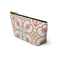 Portugal Tile Accessory Pouch w T-bottom in Orange